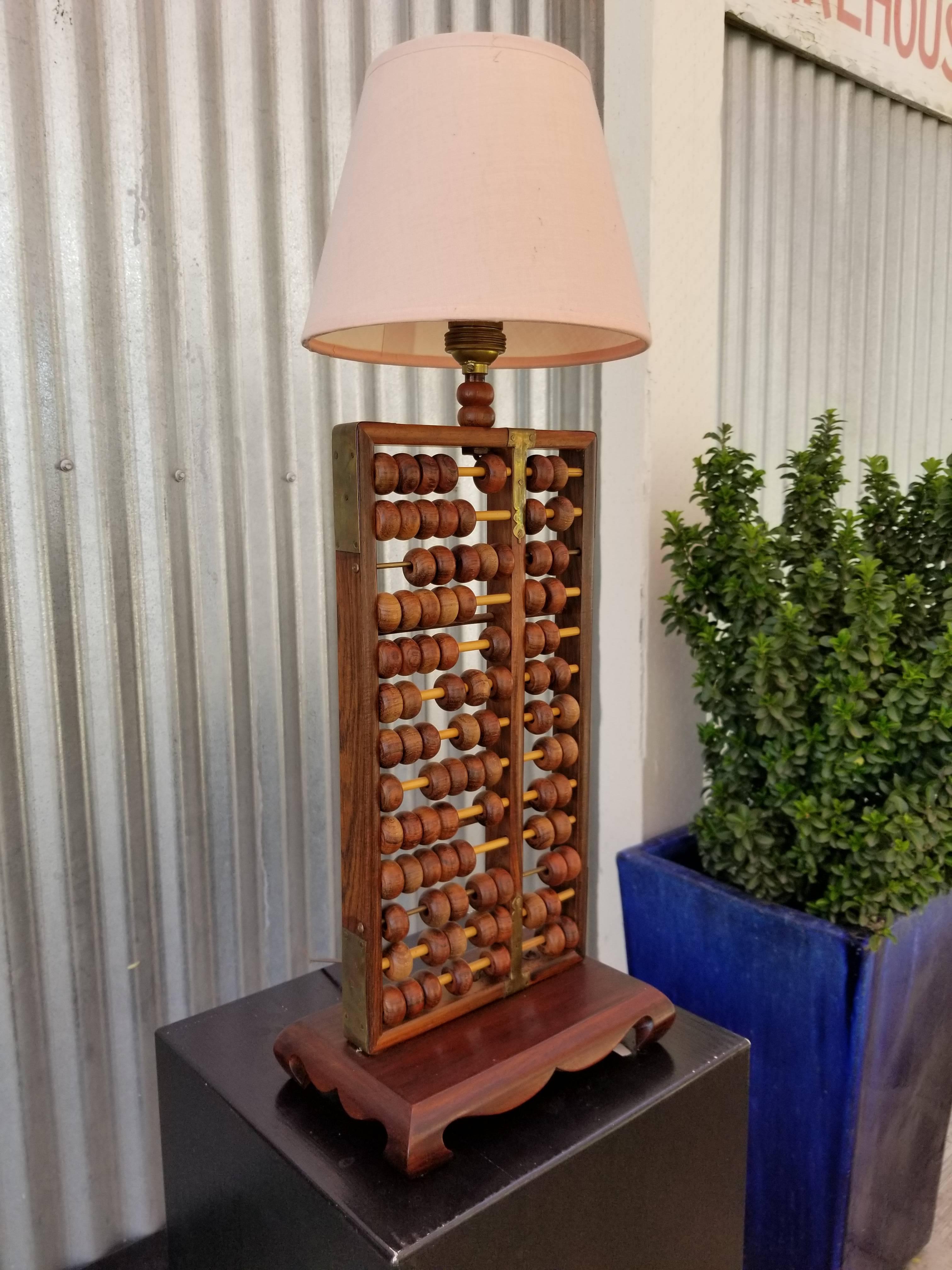 Metal Abacus Table Lamp For Sale