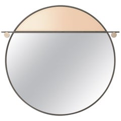 Abal Small Round Mirror with Neutral Pink Glass by Matter Made