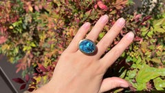 Abalone 18K Gold Plated Ring Italian Made