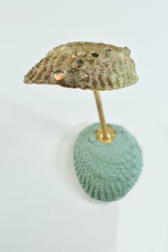Abalone & Bamboo Articulated Sconce with Natural Seashell Shade [Hardwired]