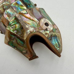 Abalone and Brass Fish Bottle Opener in the Style of Los Castillo