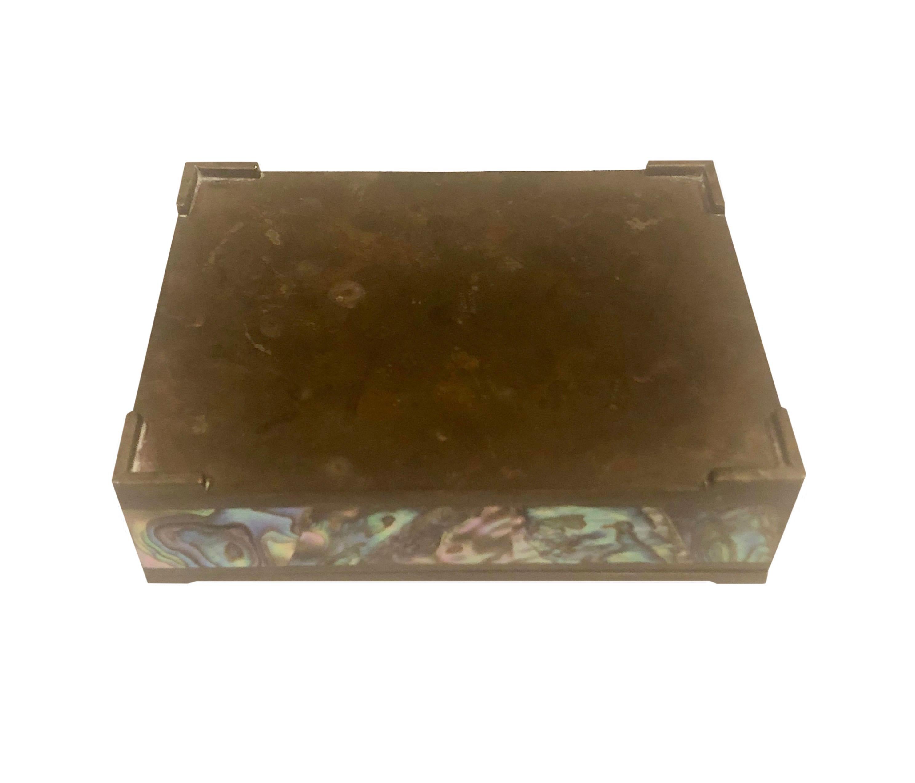 Abalone and Bronze Box For Sale 3