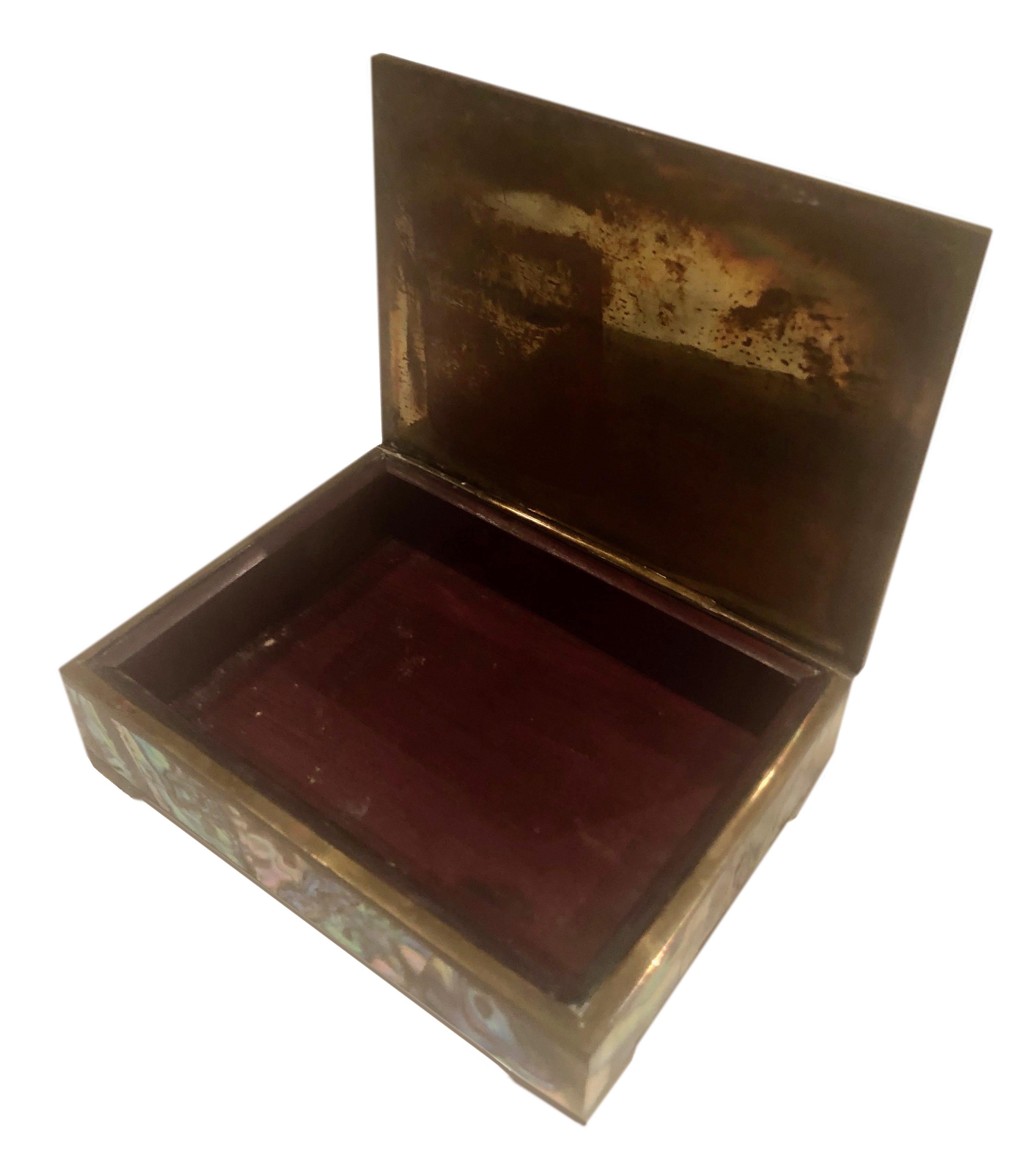 20th Century Abalone and Bronze Box For Sale
