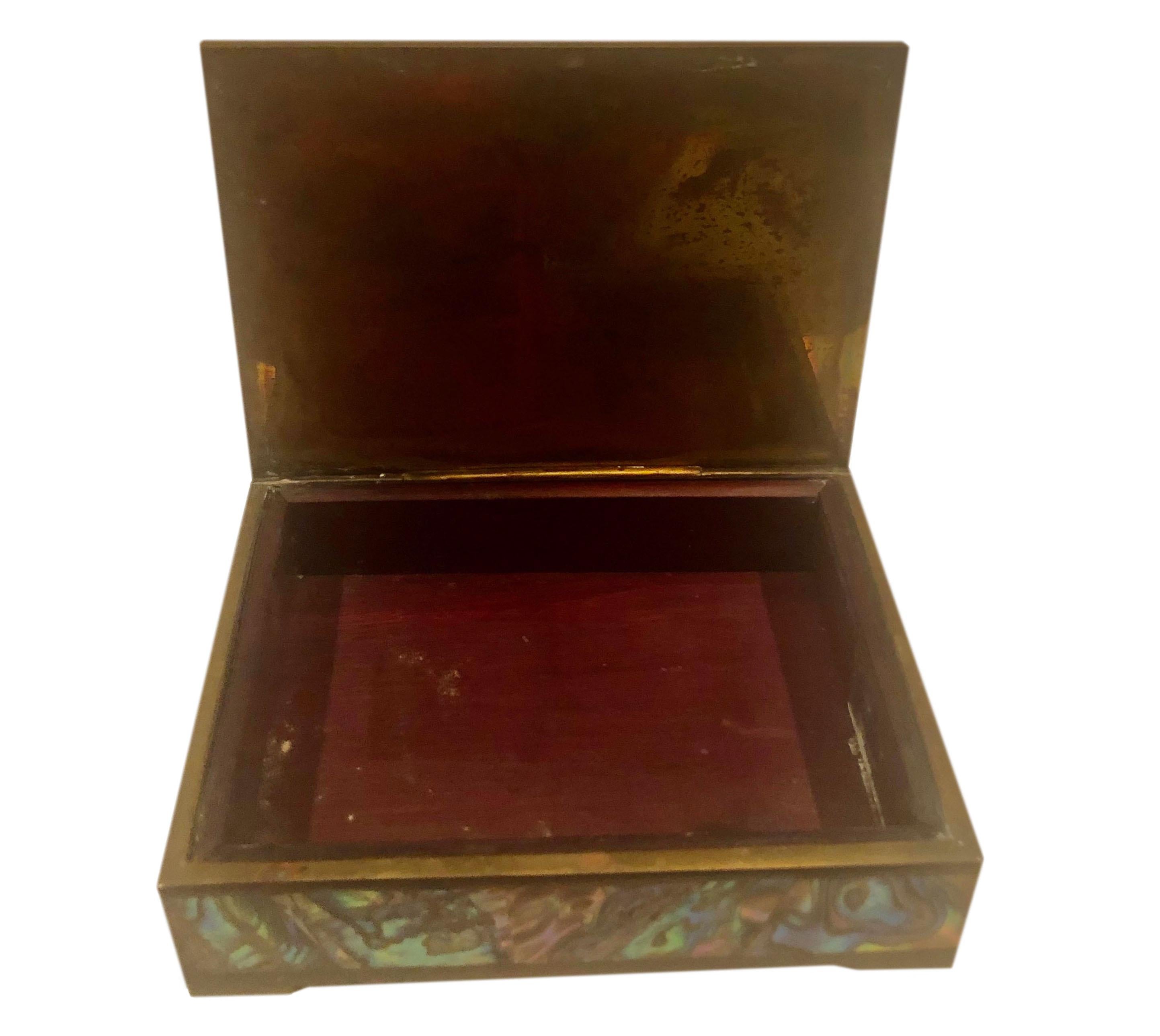 Abalone and Bronze Box For Sale 1