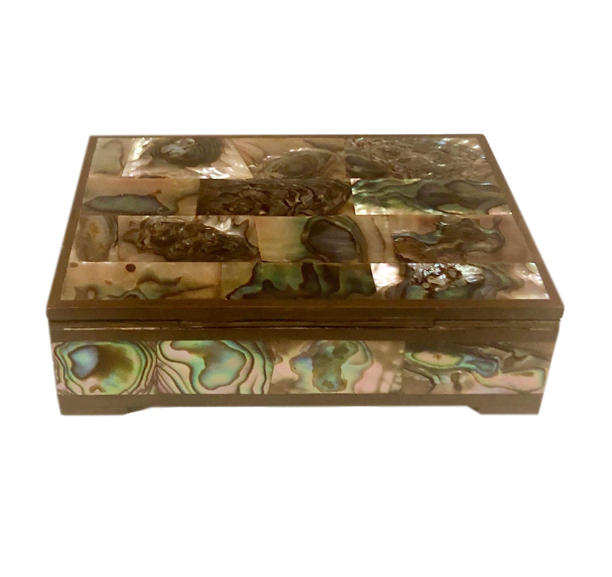 Abalone and Bronze Box For Sale 2