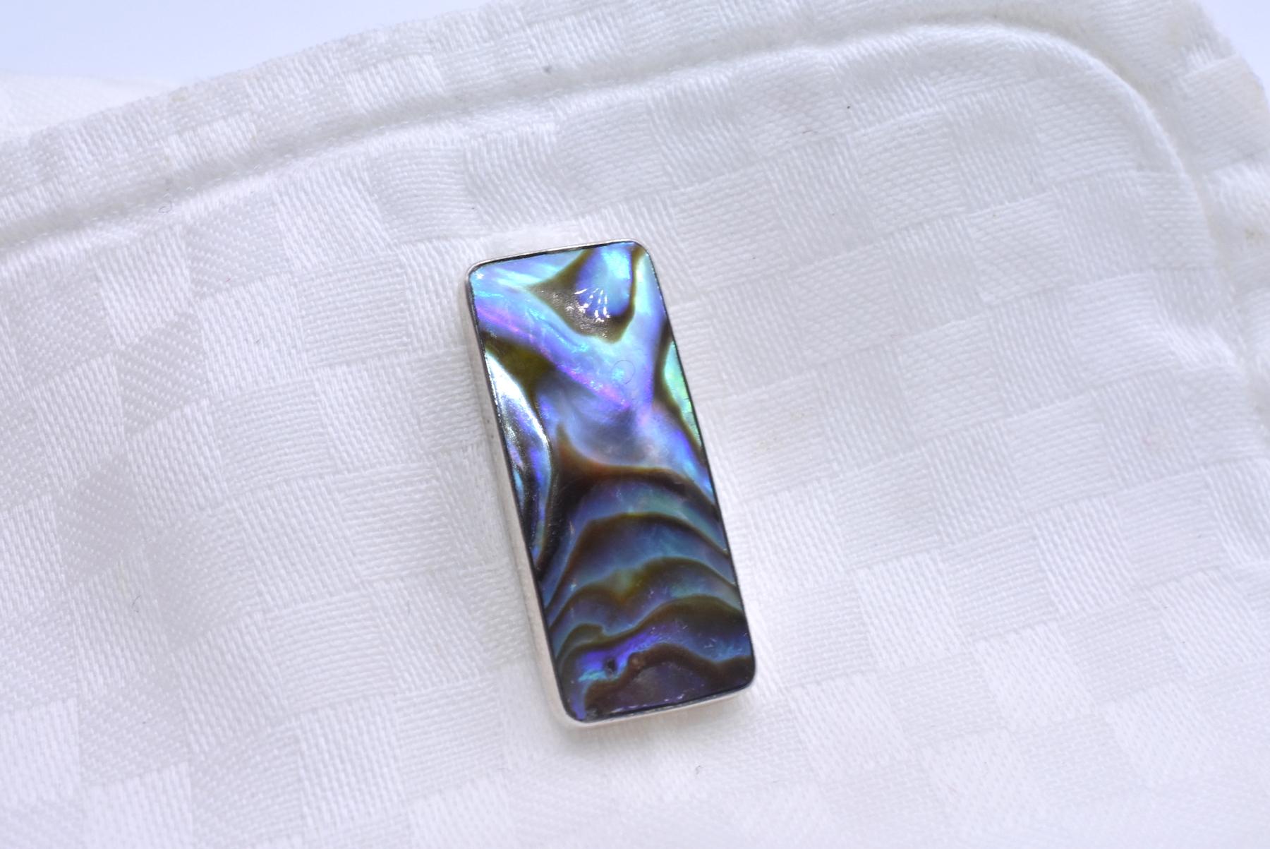 Abalone and Sterling Cufflinks 1