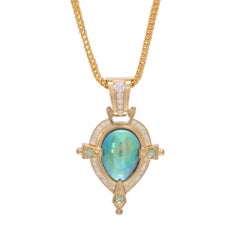 Abalone Blister Pearl Andromeda Pendant with Diamonds