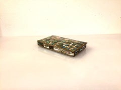 Abalone Brass and Rosewood Decorative Box Midcentury