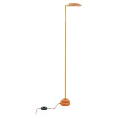 Abalone Library Lamp in Wrapped Papercord and Leather with Seashell Shade