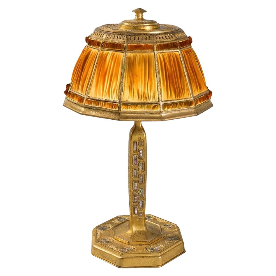 "Abalone Linenfold" Desk Lamp by Tiffany Studios, New York