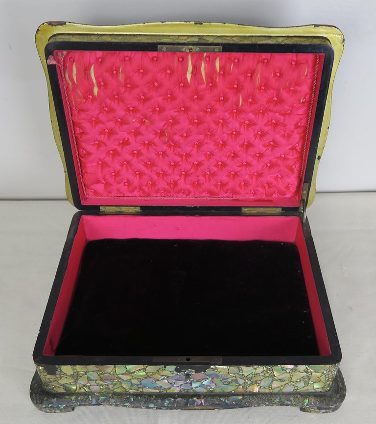 Early 20th Century Abalone and Mother of Pearl Jewelry Box, circa 1880s For Sale