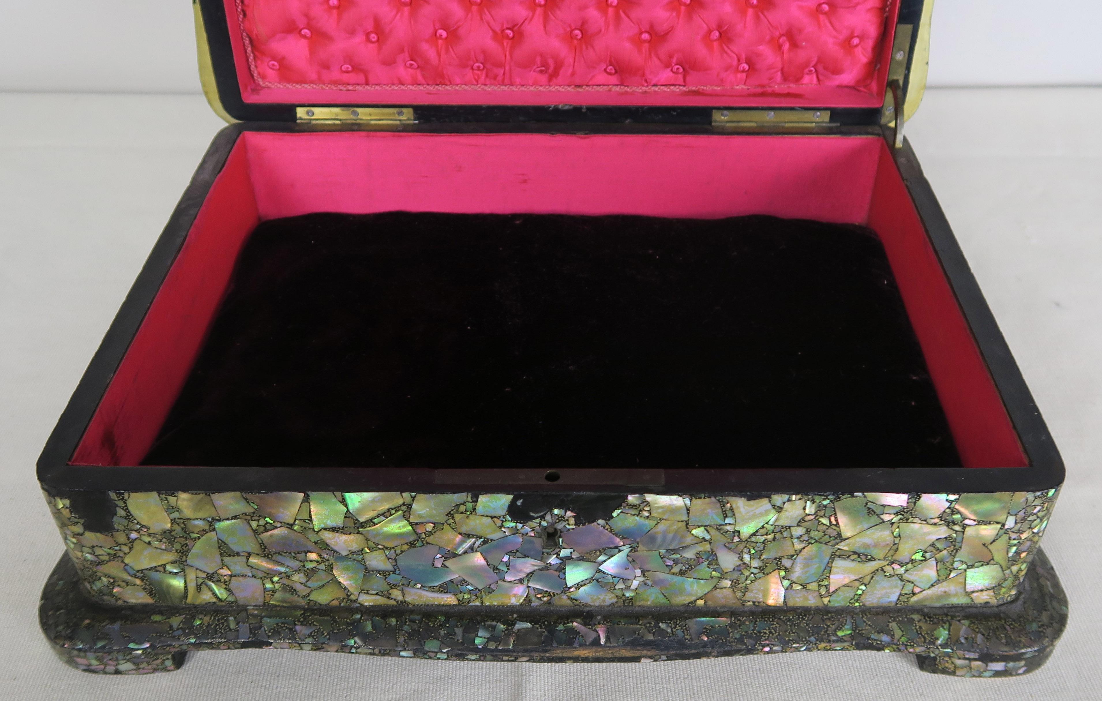 Early 20th Century Abalone and Mother of Pearl Jewelry Box, circa 1880s