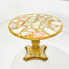 Abalone, Onyx, and Gold Leaf Side Table by Arturo Pani
