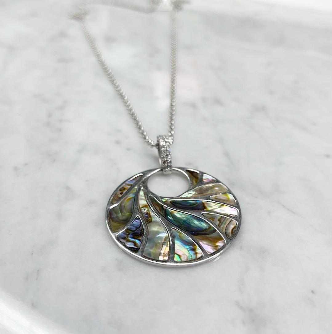 Rough Cut Abalone Pearl Pendant For Sale