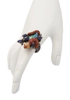 Abalone Pearl Pink Tourmaline Sapphire Snake Ring