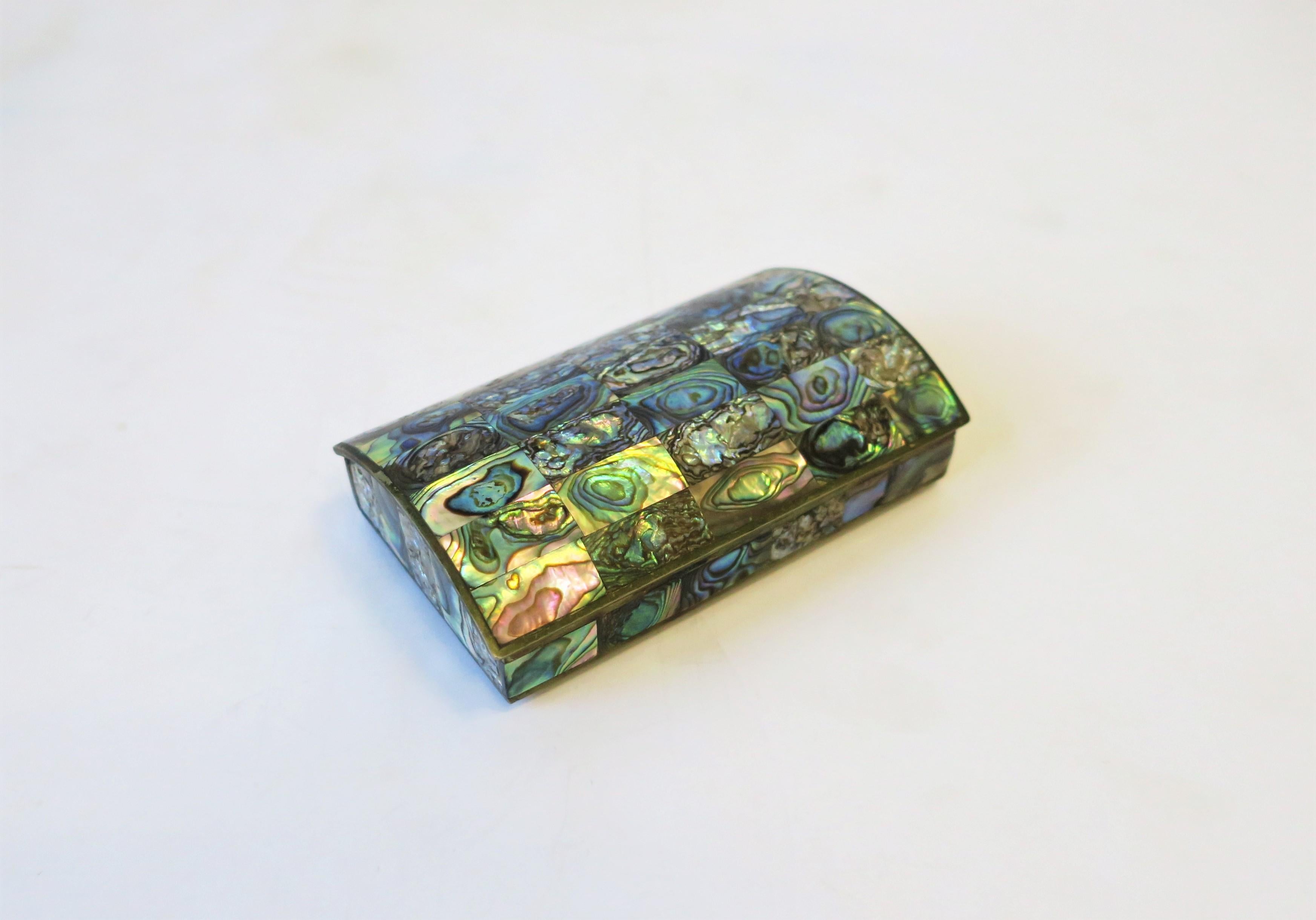 20th Century Abalone Seashell Jewelry or Decorative Box