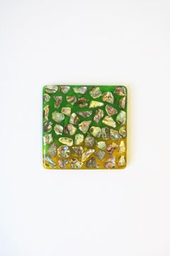 Table de cuisine tripode de bar en coquillages et acryliques ormeau