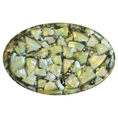 Abalone Seashell and Lucite Serving or Vide-Poche Tray