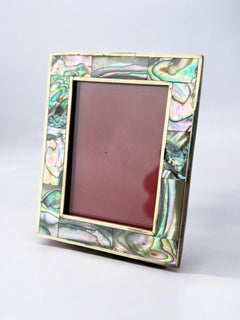 Abalone shell & Alpaca Picture frame, Mexico, 1970