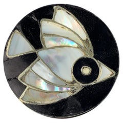 Abalone shell & alpaca silver fish box, Mexico, 1970's