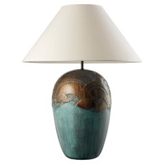 ABANICOS. Lampe de table en bronze vieilli