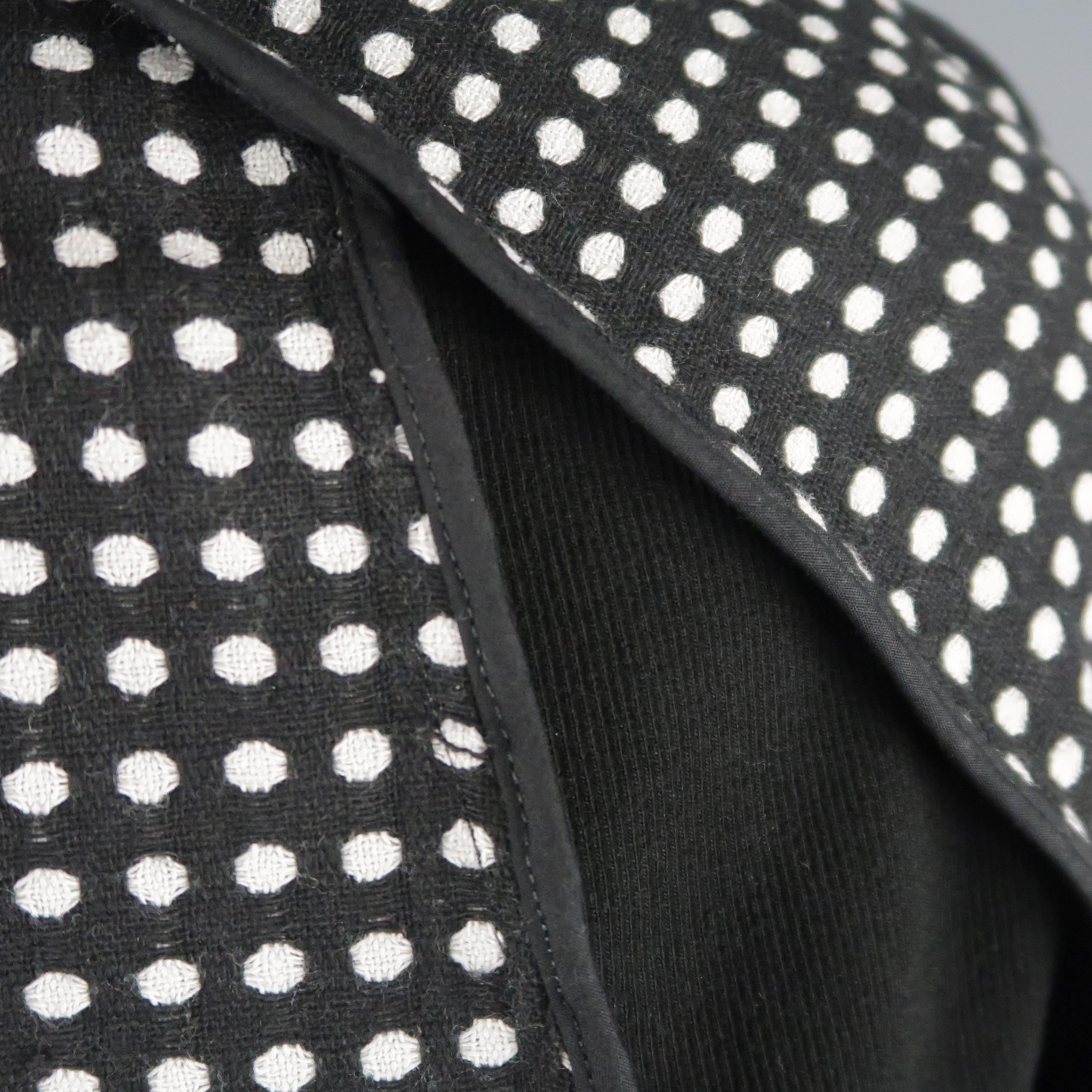 ABASI ROSBOROUGH 36 Black & White Dots Wool Deconstructed Jacket 4