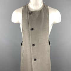 ABASI ROSBOROUGH Size M Taupe & Black Vest Coat
