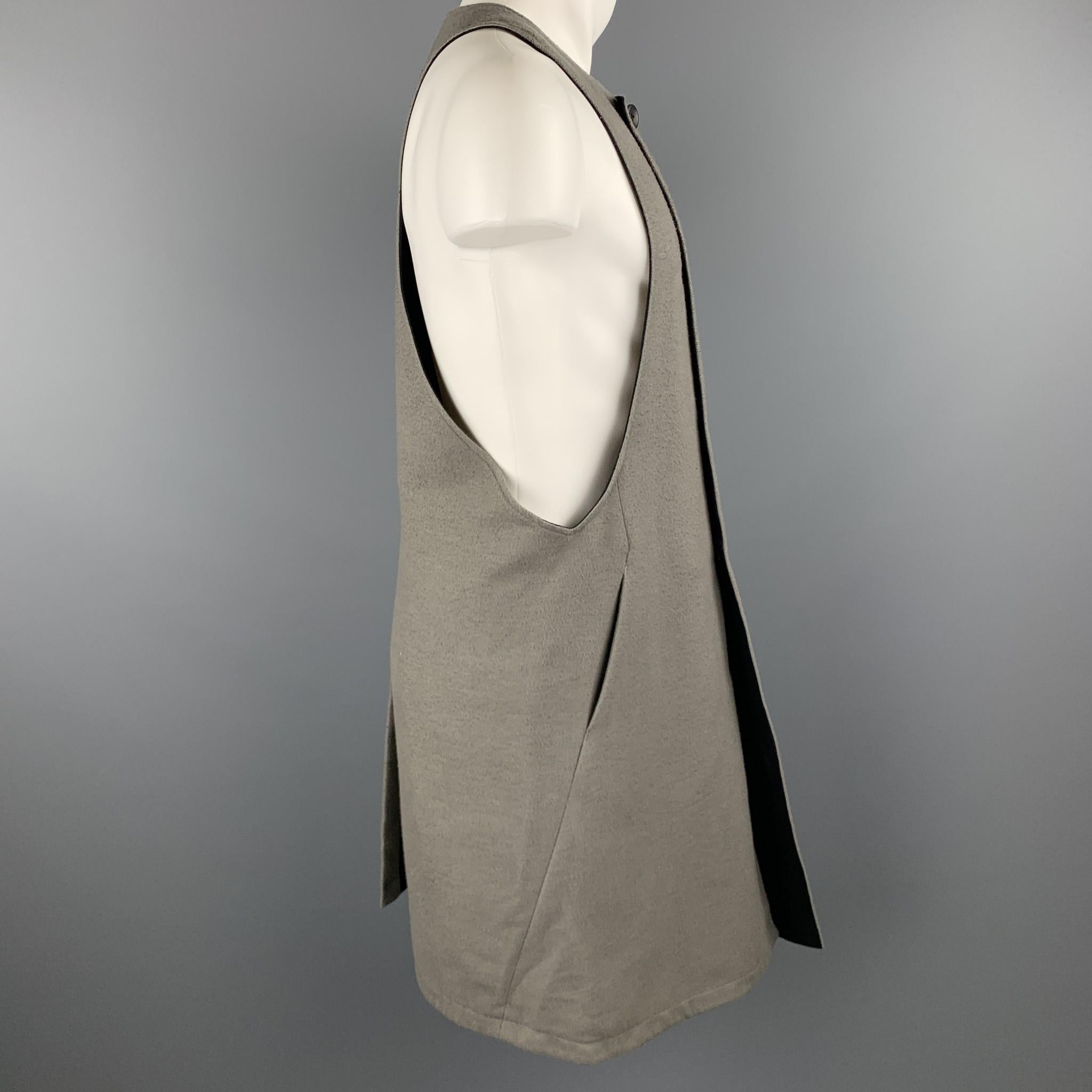 Brown ABASI ROSBOROUGH Size M Taupe & Black Vest Coat