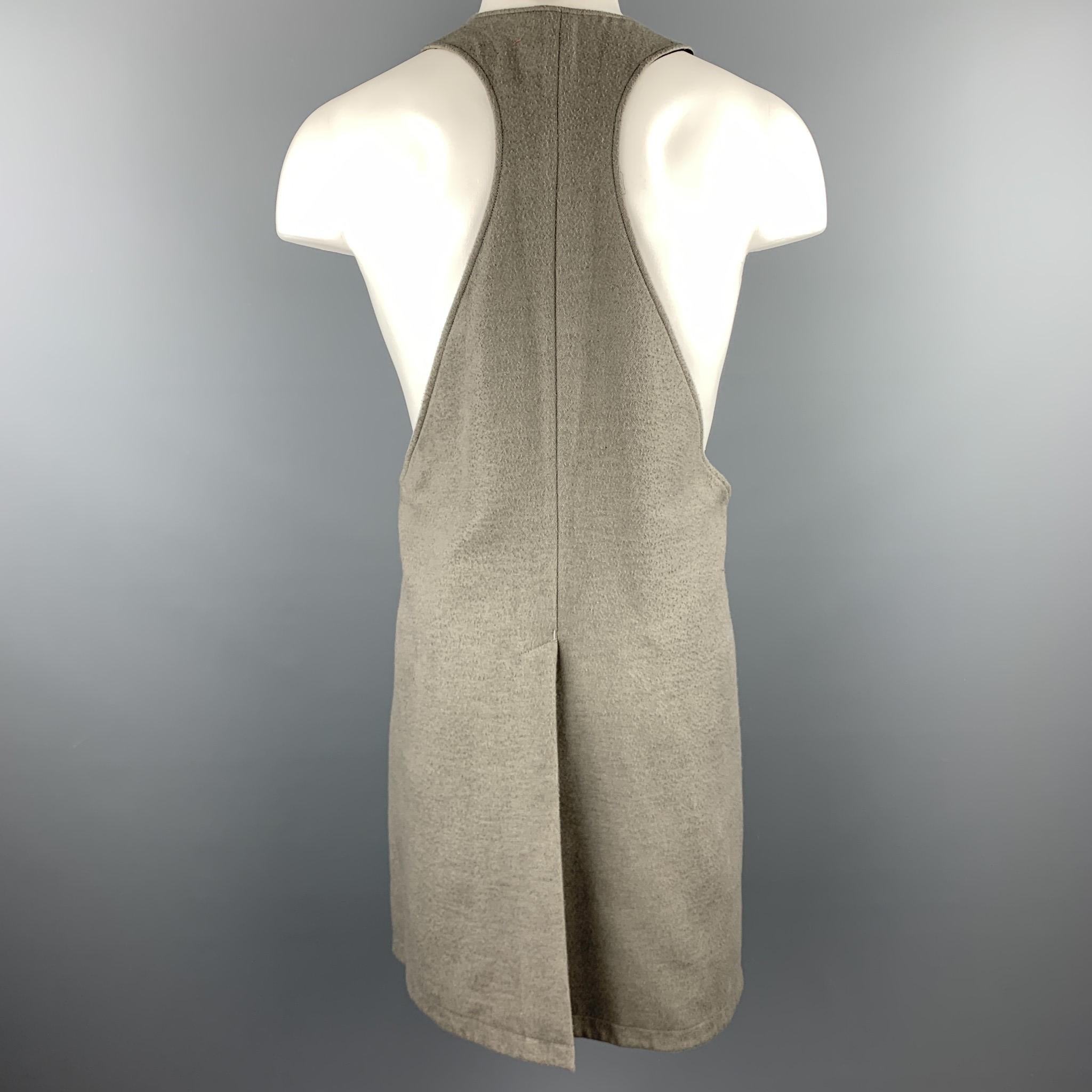 ABASI ROSBOROUGH Size M Taupe & Black Vest Coat In Good Condition In San Francisco, CA