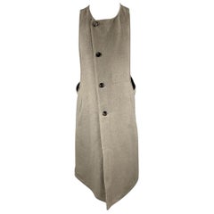 ABASI ROSBOROUGH Size M Taupe & Black Vest Coat