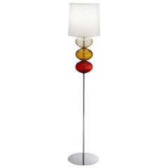 Abat Jour Floor Lamp in Red, Tea and Amber by Venini