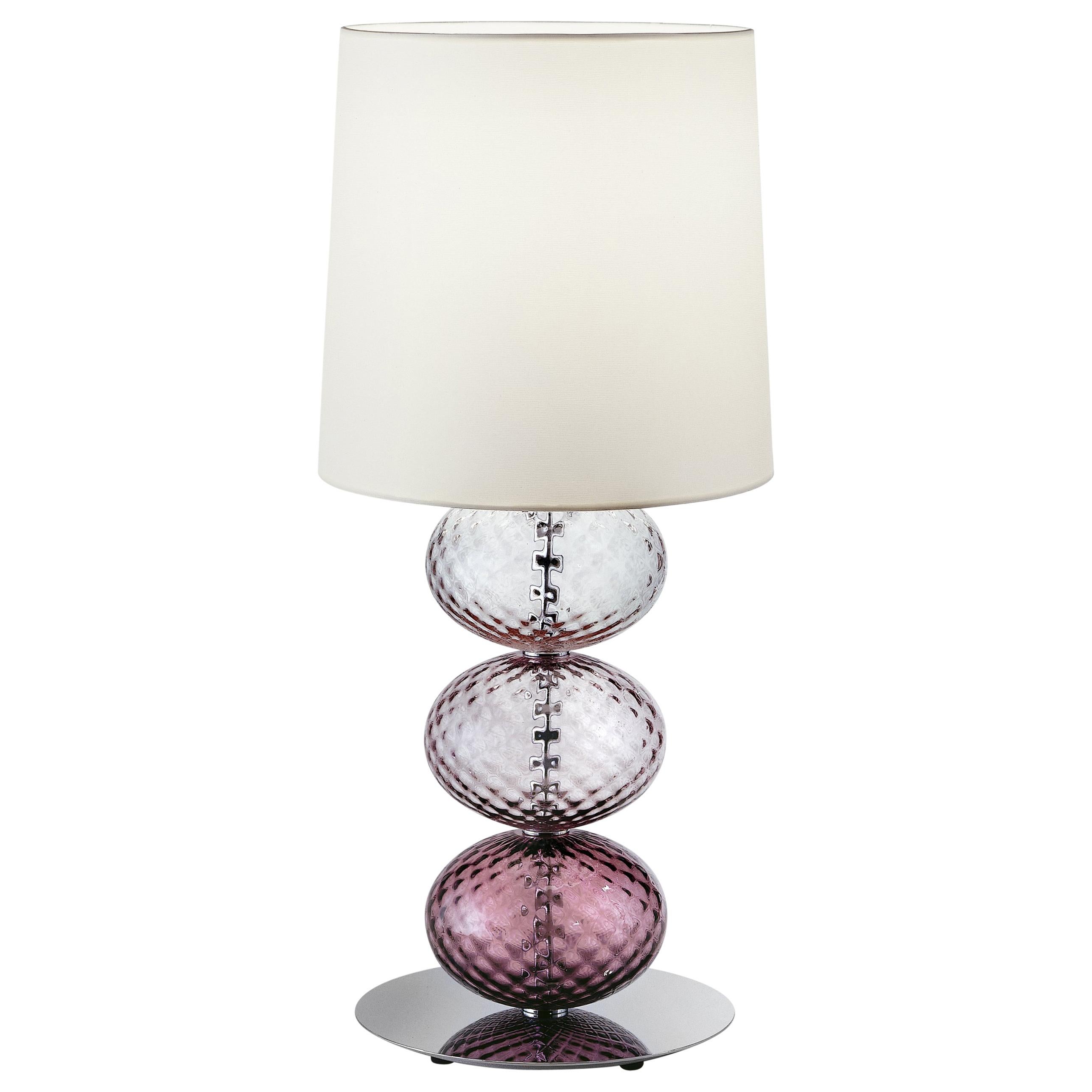 Abat Jour Table Lamp in Violet, Amethyst and Wisteria by Venini