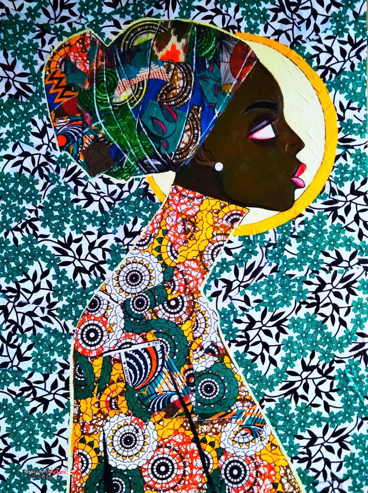 Black Elegance - Mixed Media Art by Abayomi Odetomi