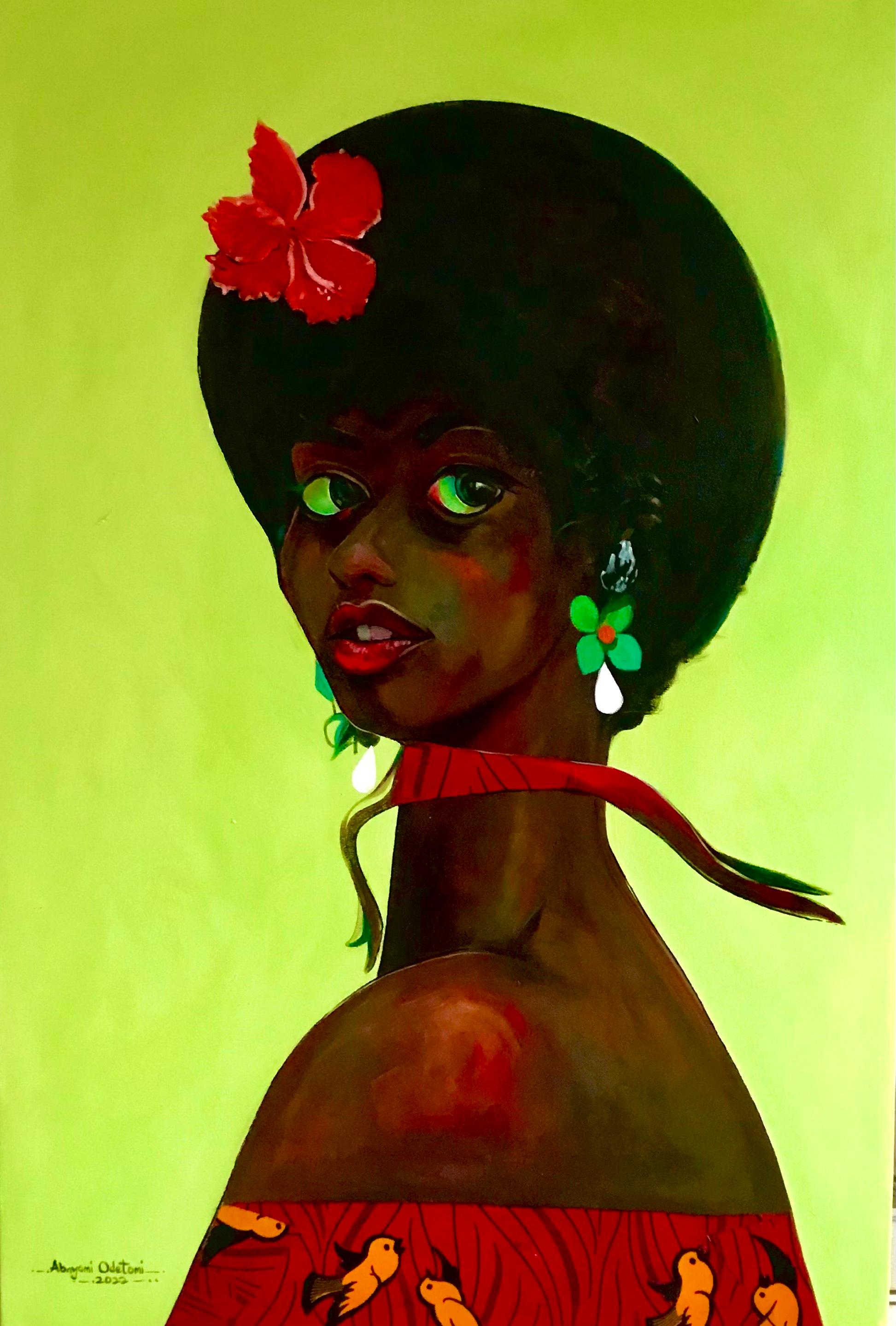 Melanokönigin – Mixed Media Art von Abayomi Odetomi