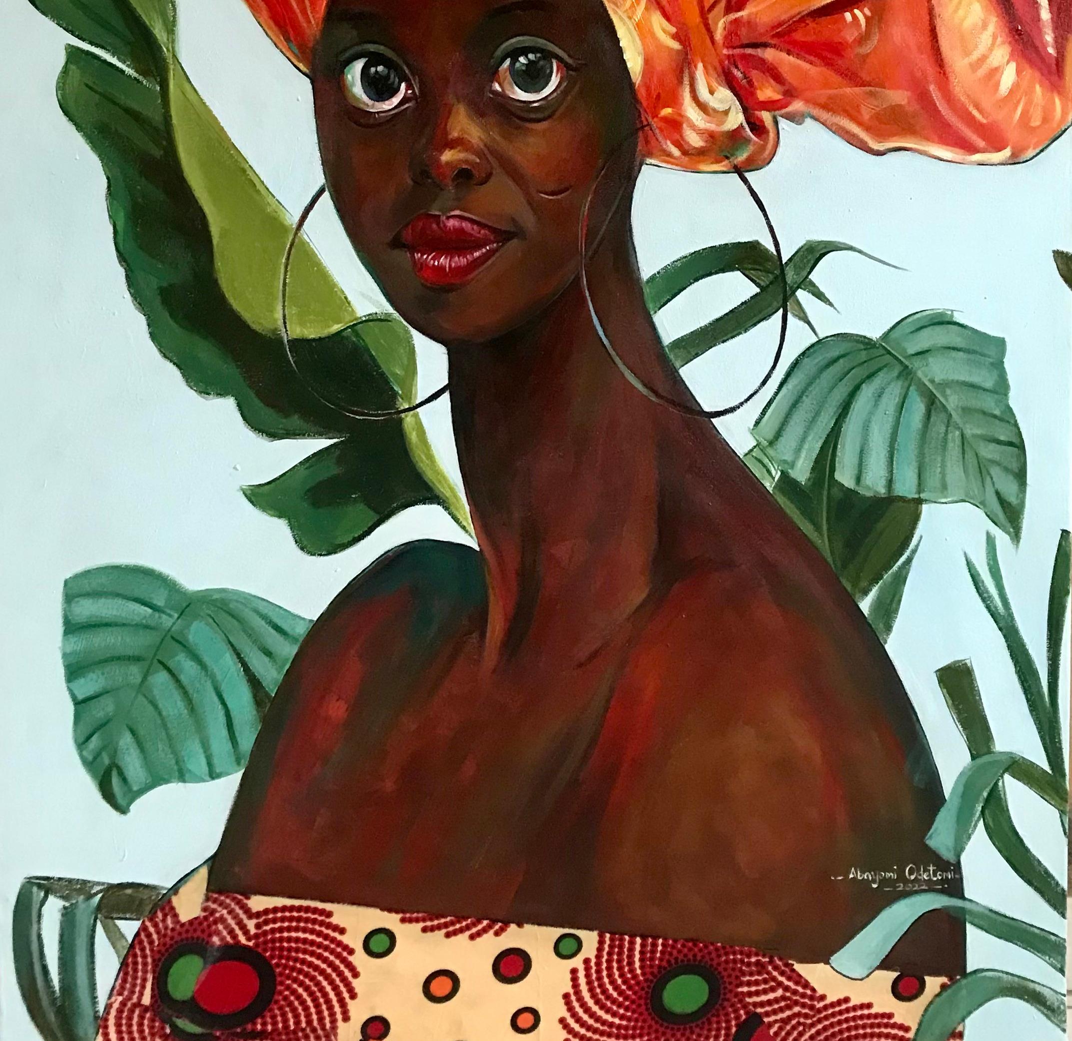Wuraola - Expressionist Painting by Abayomi Odetomi
