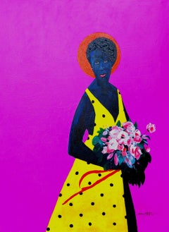 Viva - Siglo XXI, Contemporáneo, Figurativo, Retrato de mujer con flores