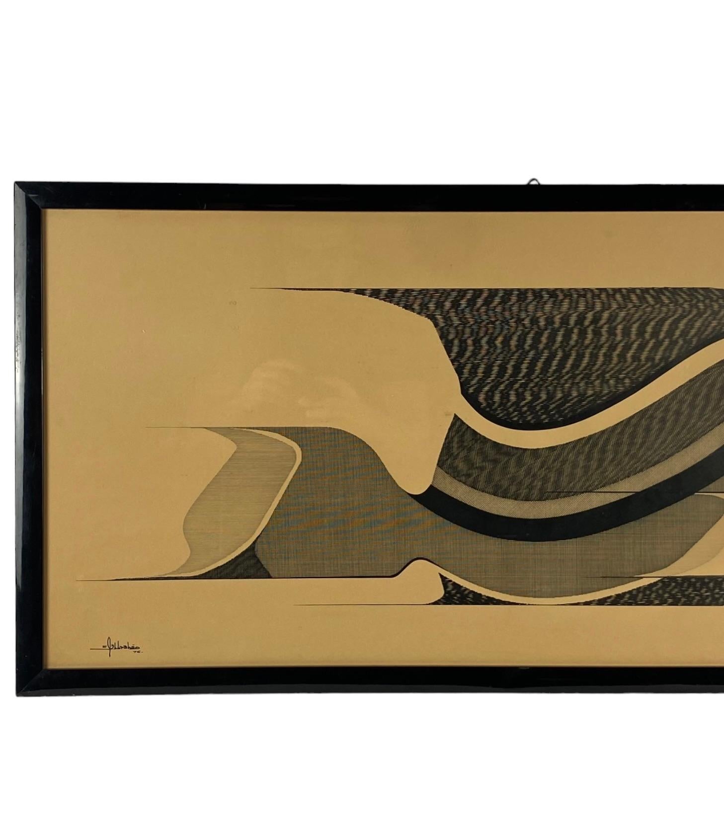 Abbahao, Untitled great stylized FIsh, China on paper, Italy 1976 For Sale 4
