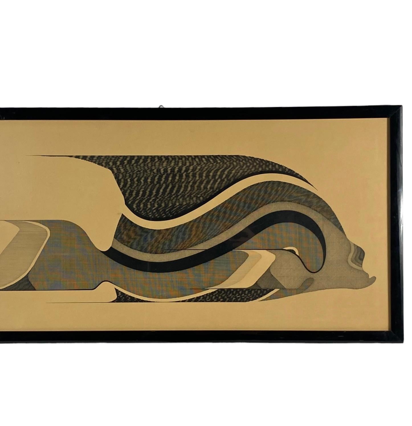 Abbahao, Untitled great stylized FIsh, China on paper, Italy 1976 For Sale 5