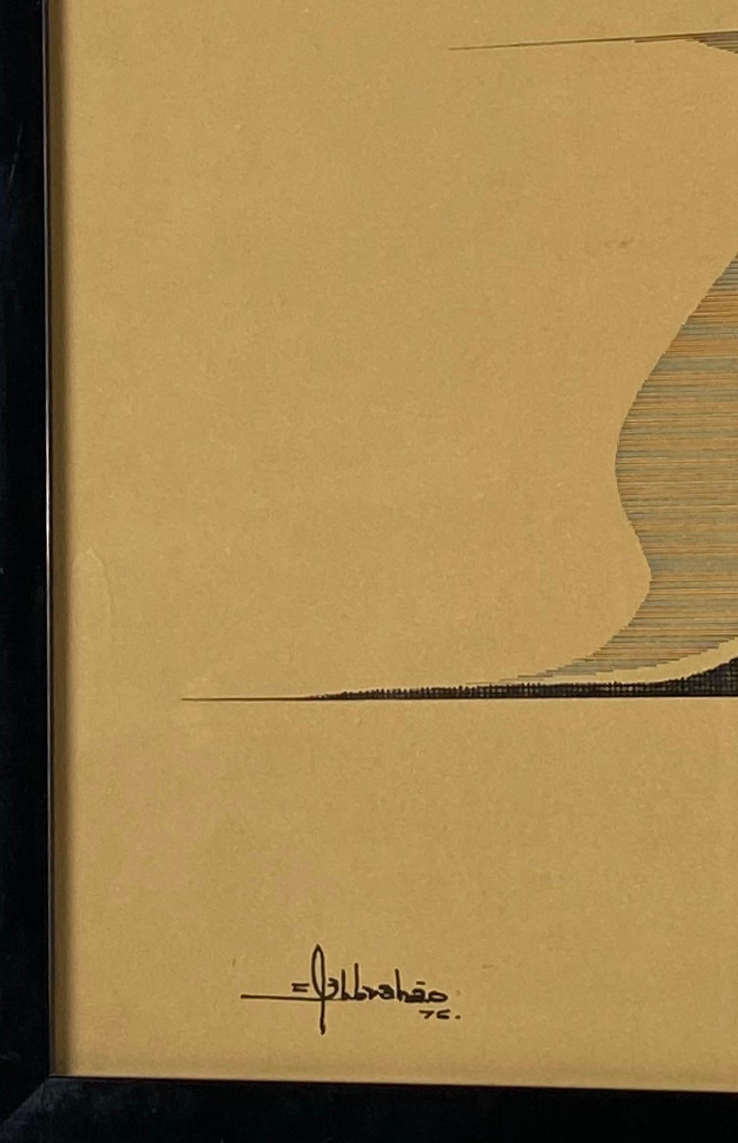 Abbahao, Untitled great stylized FIsh, China on paper, Italy 1976 For Sale 11