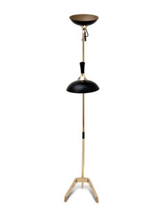 Abbey Floor Lamp in Black and Brass