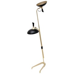 Abbey Floor Lamp in Black and Brass