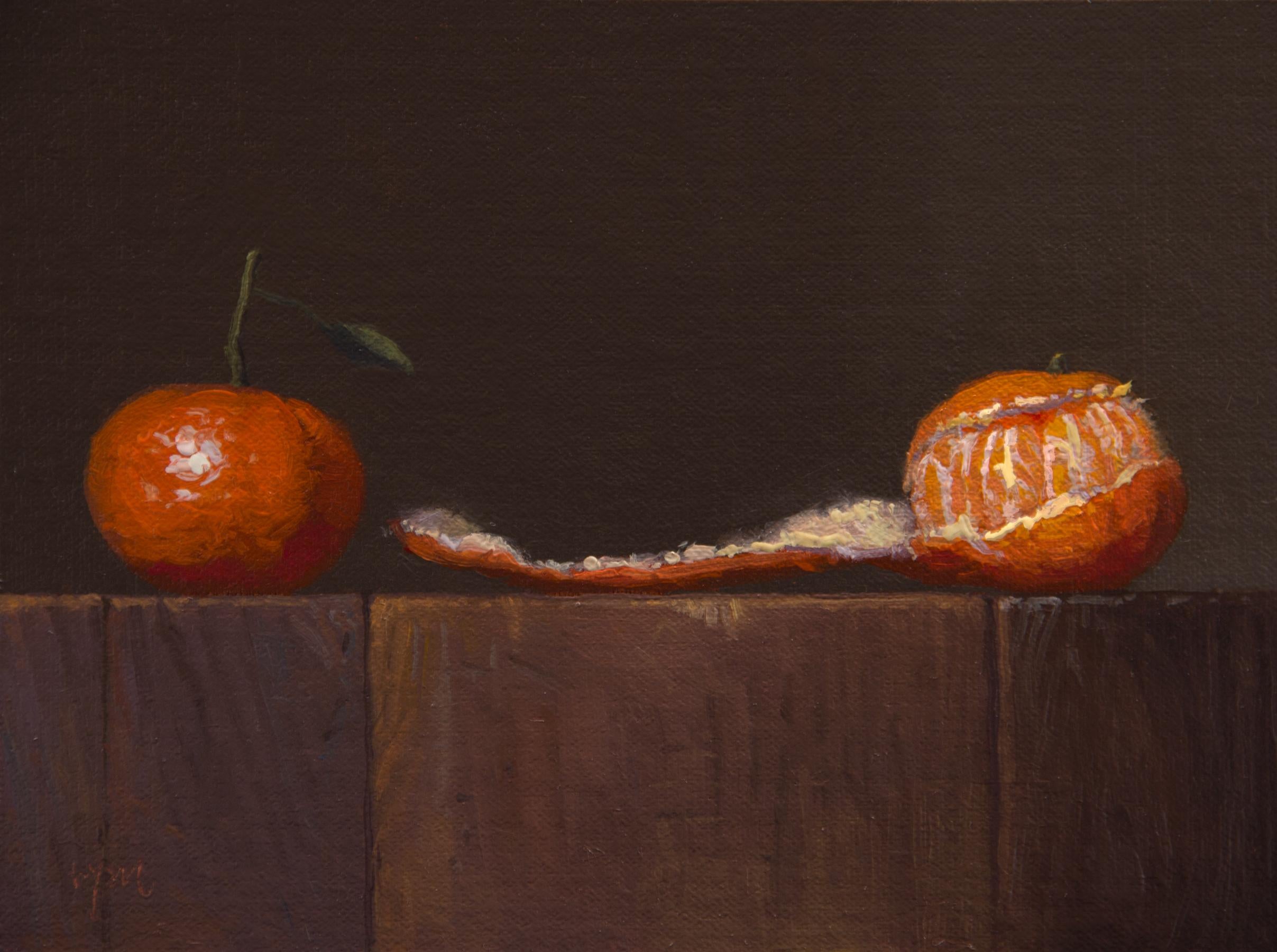 Abbey Ryan Still-Life Painting - Two Satsuma Tangerines