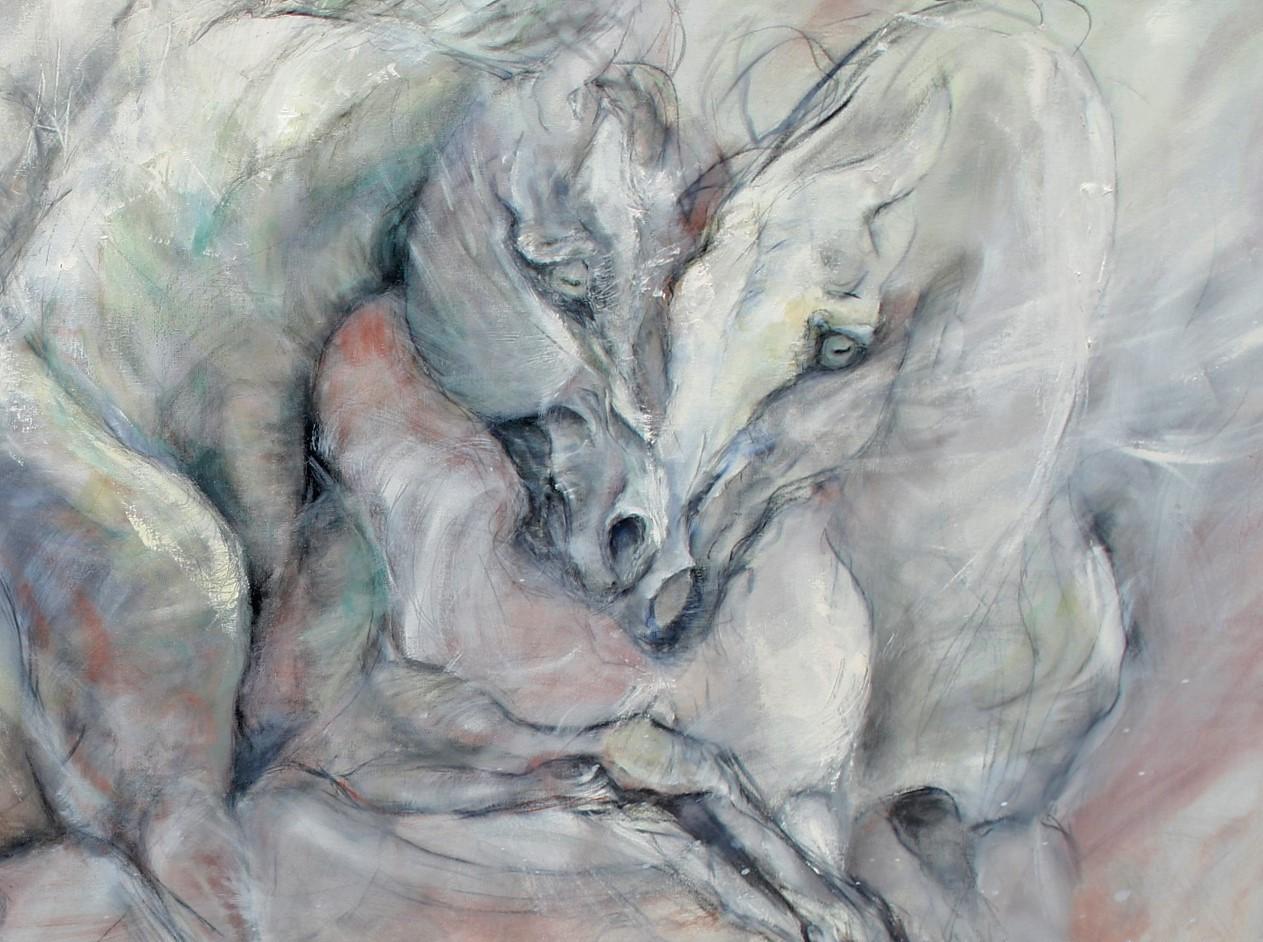 Abbie Gibson's large scale contemporary horse painting, 