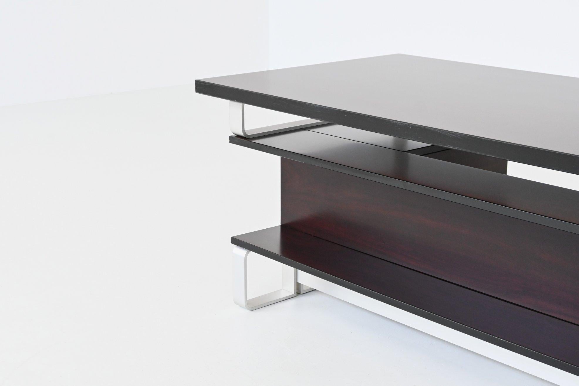 Abbondinterni executive corner desk in Mahogany Italy 1970 For Sale 10