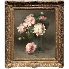 Still Life with Peonies in Glass Vase