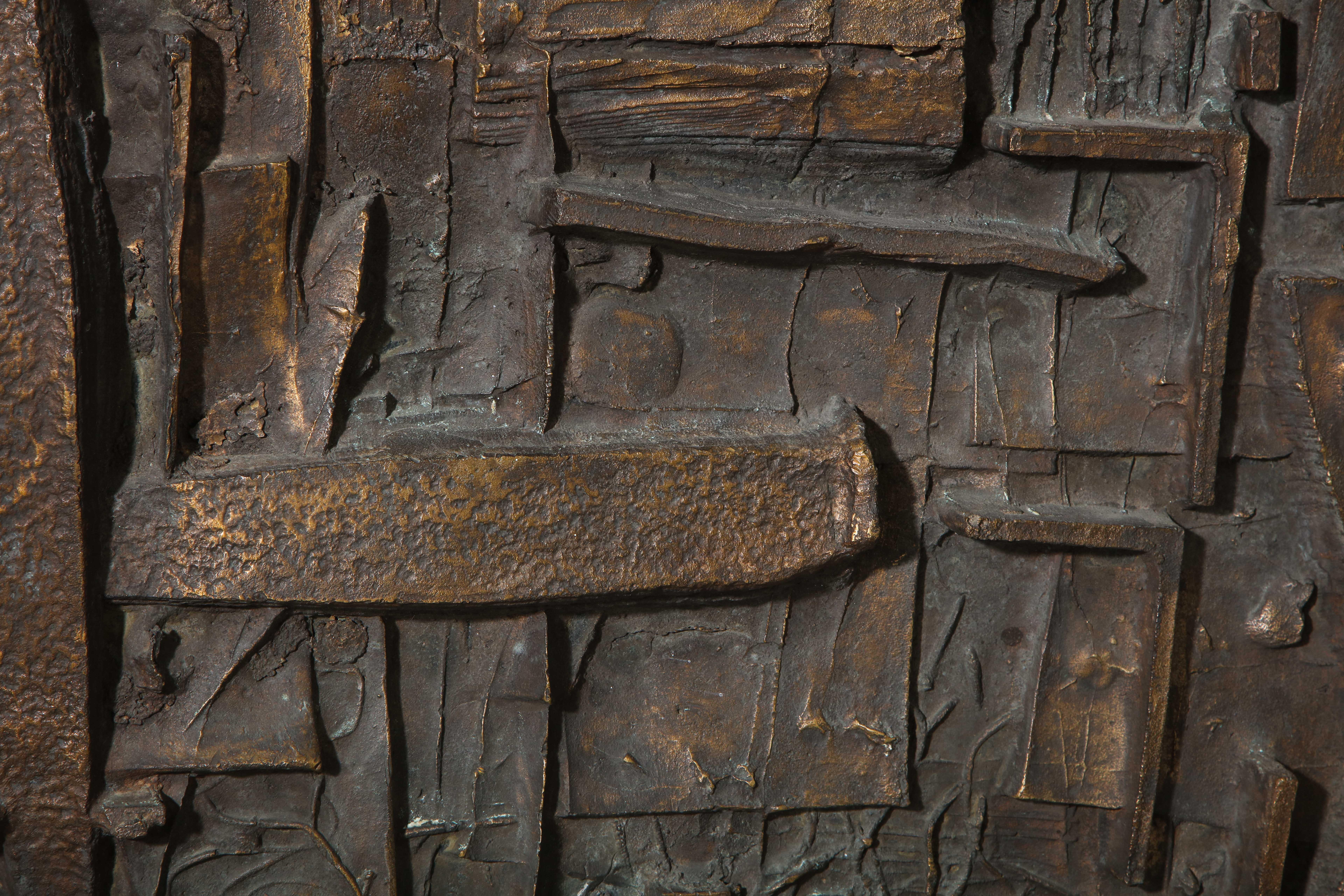 Mid-Century Modern Abbott Pattison Abstract Bronze Wall Sculpture