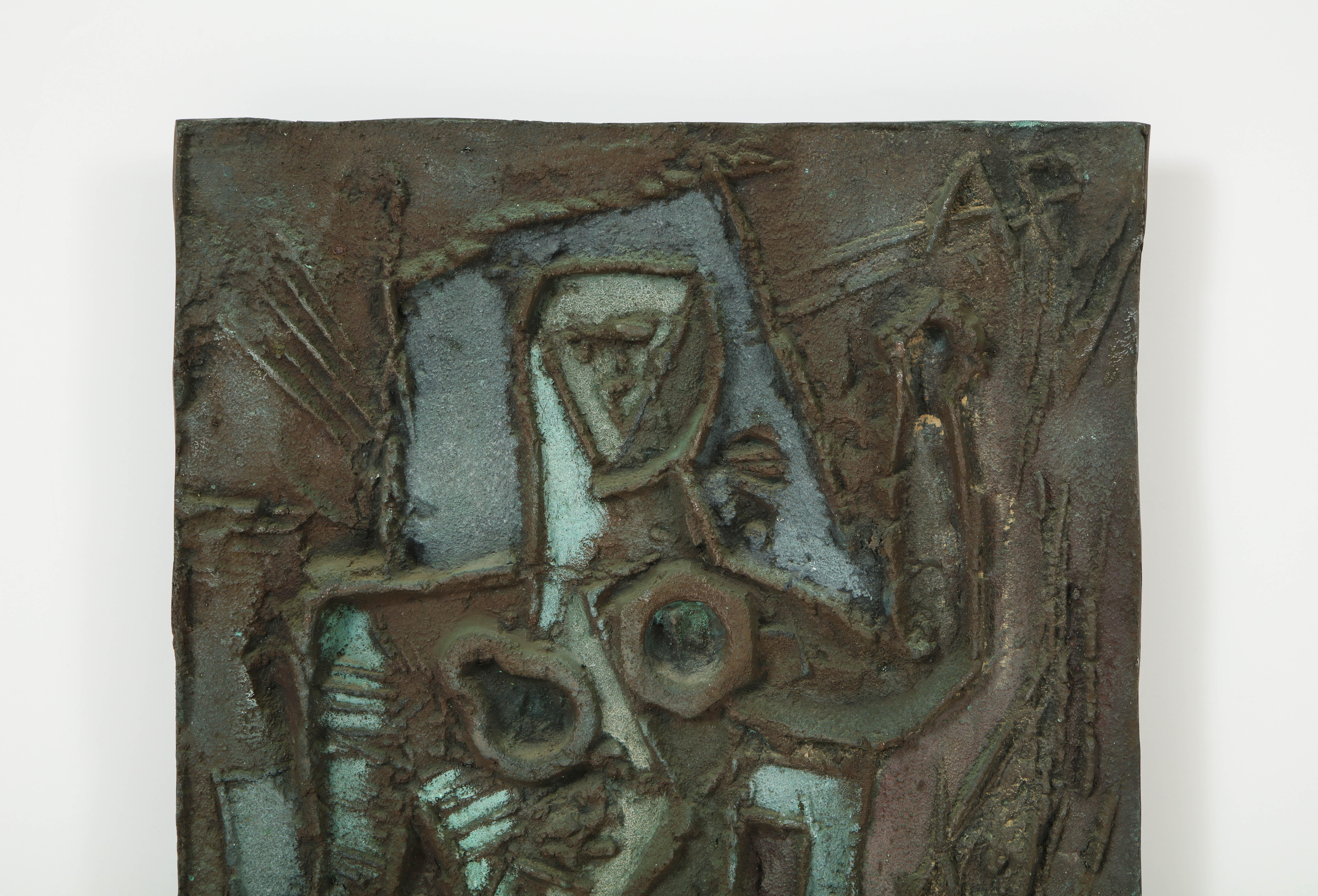 Abbott Pattison Abstract Figural Bronze Plaque 3