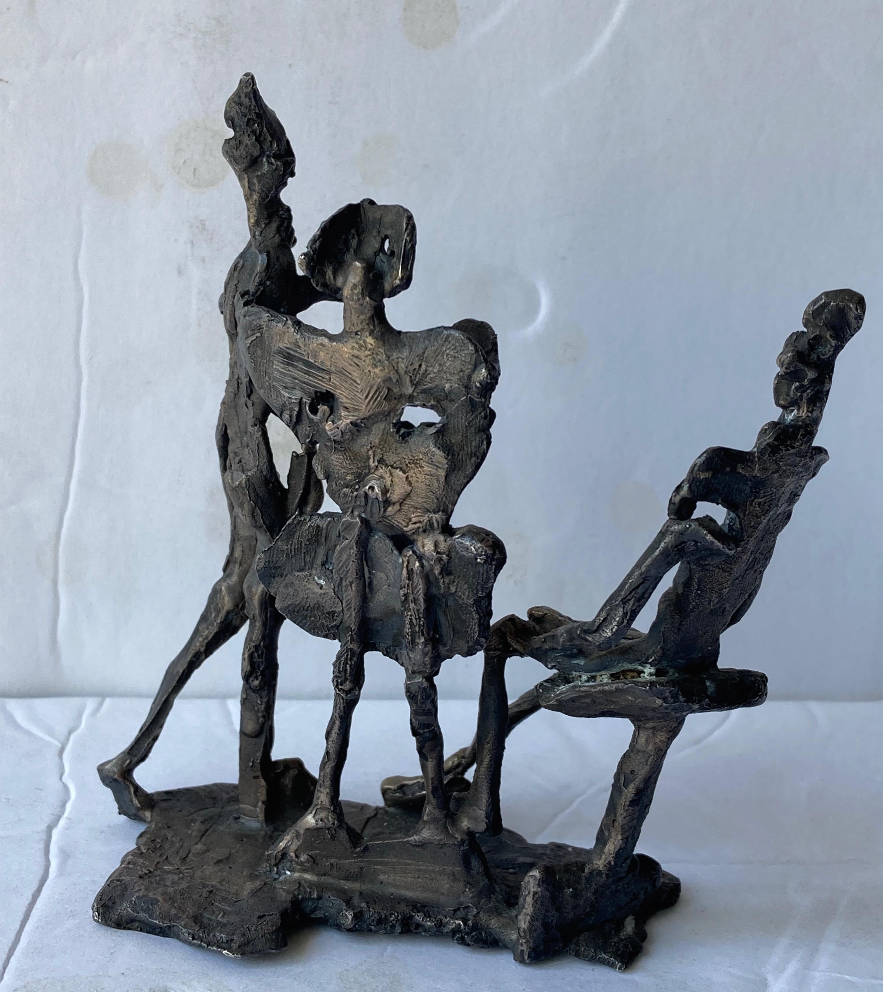 Italian Abbott Pattison Abstract, Bronze Sculpture of Three People Elements, Signed For Sale