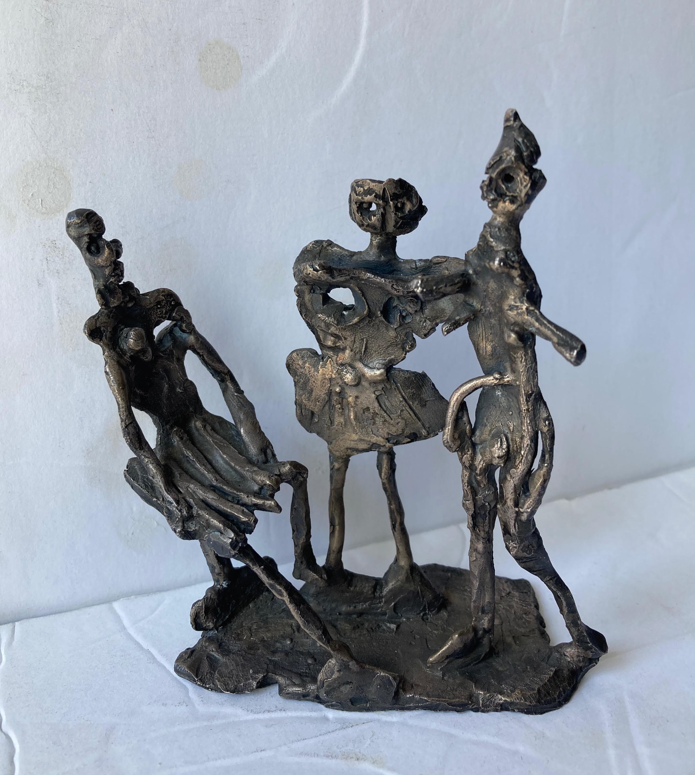 Hand-Crafted Abbott Pattison Abstract, Bronze Sculpture of Three People Elements, Signed For Sale