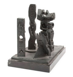 Brutalist Modernist Abstract Bronze Sculpture Totems Manner of Louise Nevelson